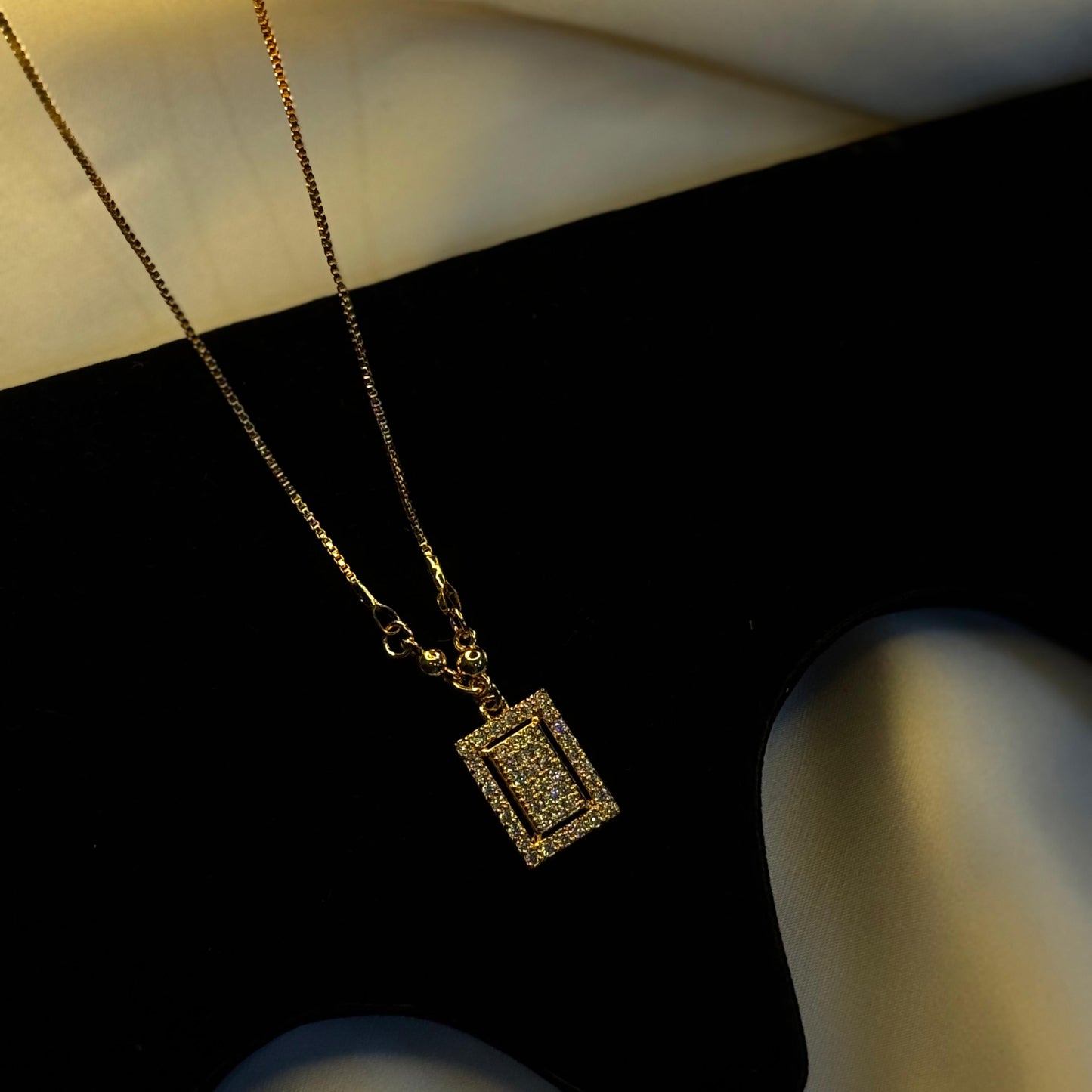 Rhine Stone Rectangle Pendant