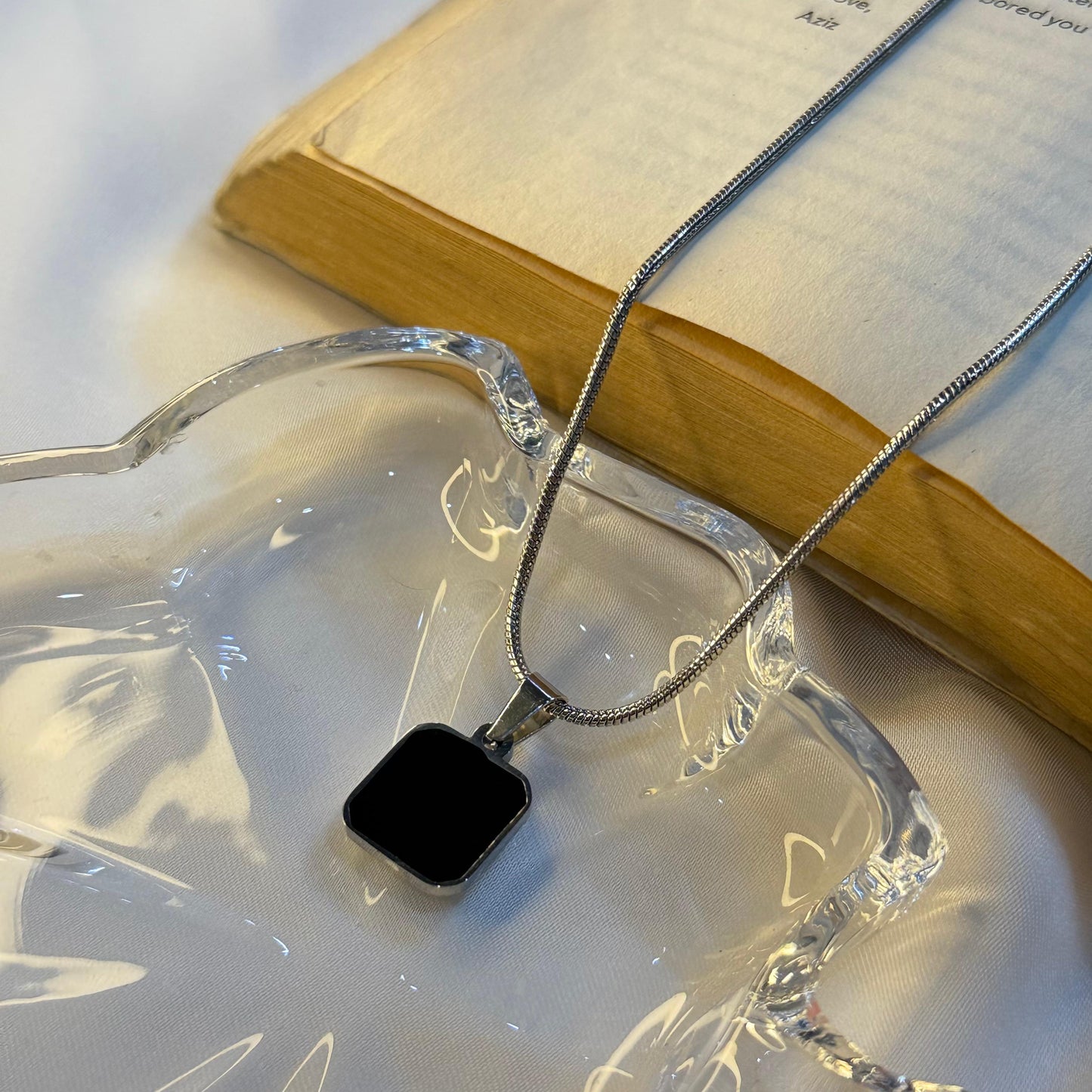 Square Double Sided Pendant Unisex