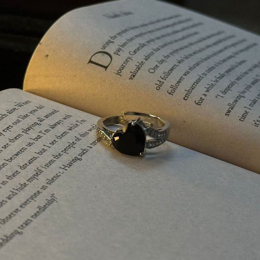 Black Heart Shaped Ring