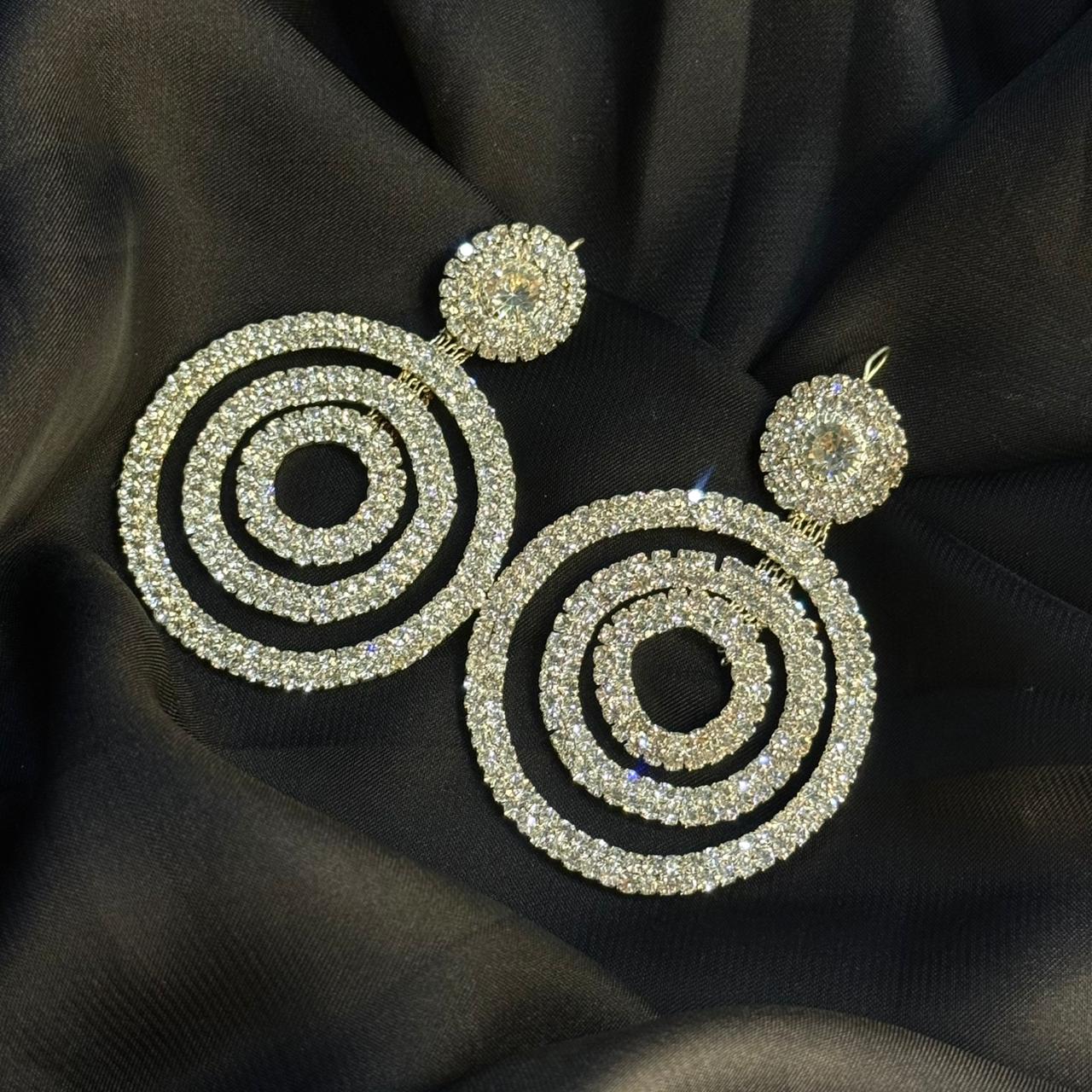 Crystal Dangle Hoop Earring