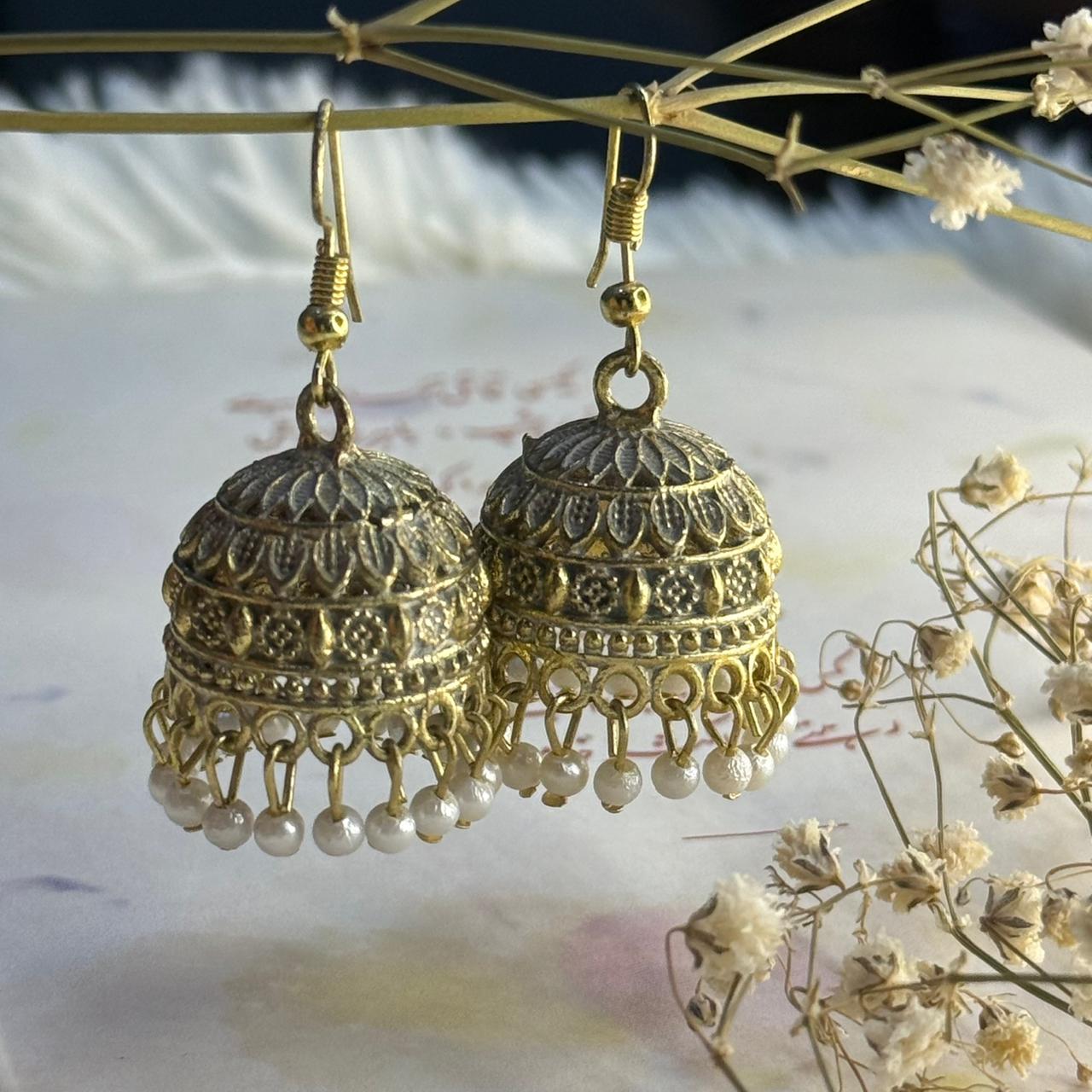 Golden Oxidized Jhumka