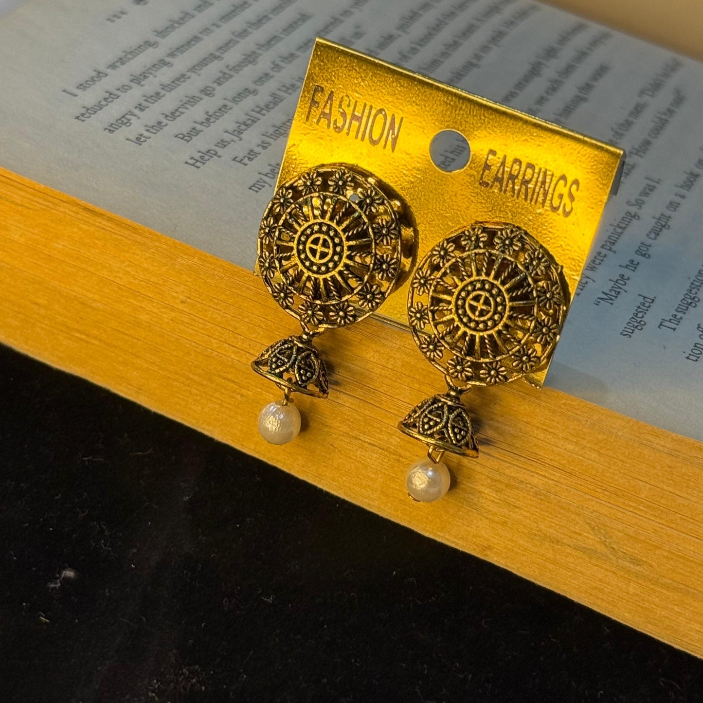 Golden Heritage Mandala Pearl Jhumka