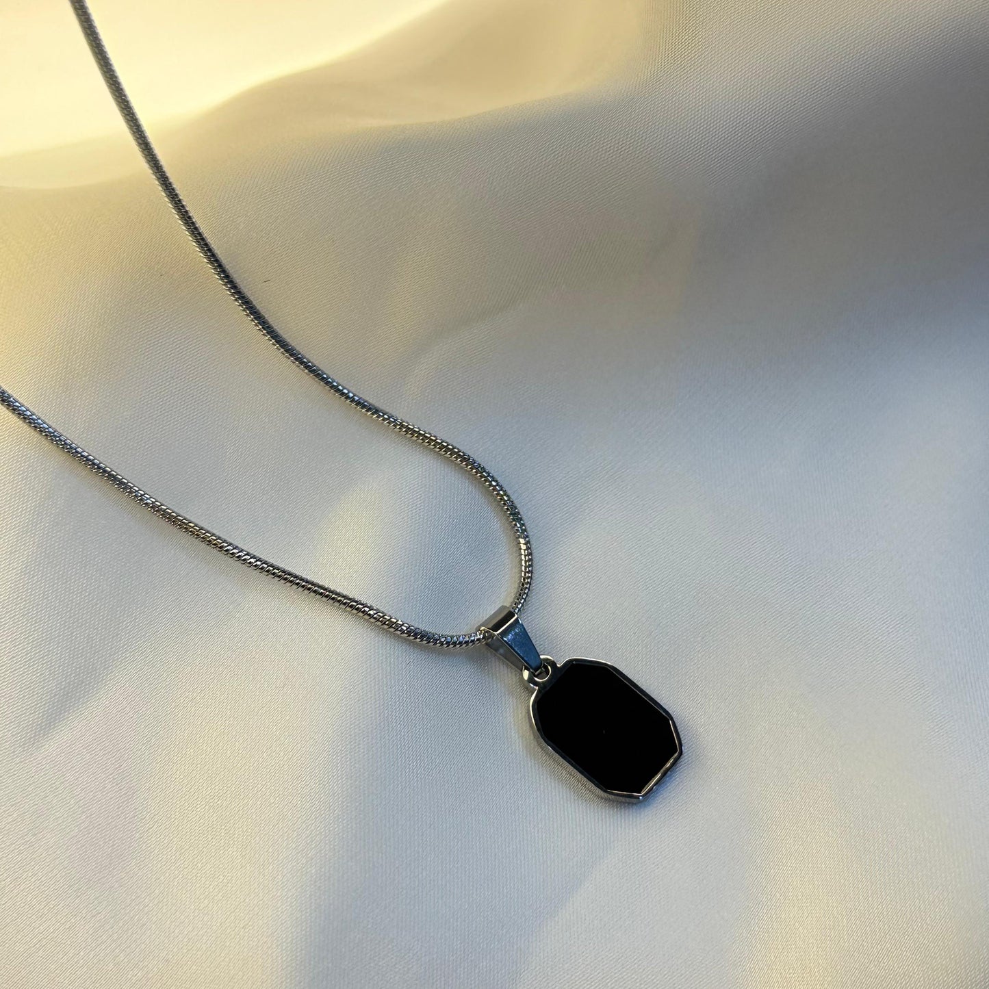 Rectangle Black Pendant Unisex