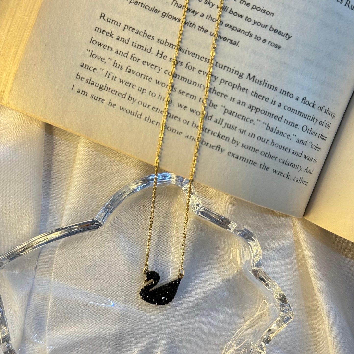 Black Swan Crystal Pendant