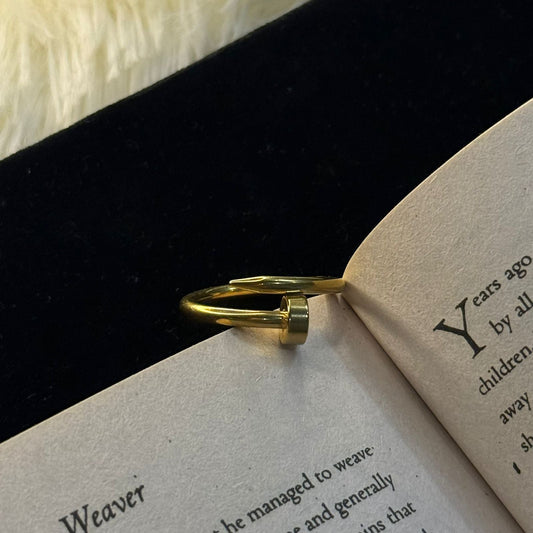 Golden Nail Shape Ring