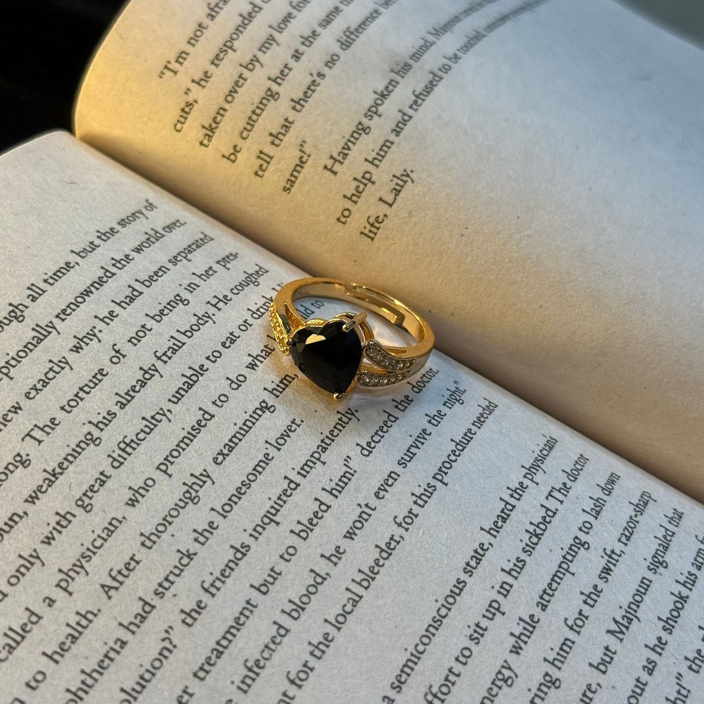 Black Heart Shaped Ring