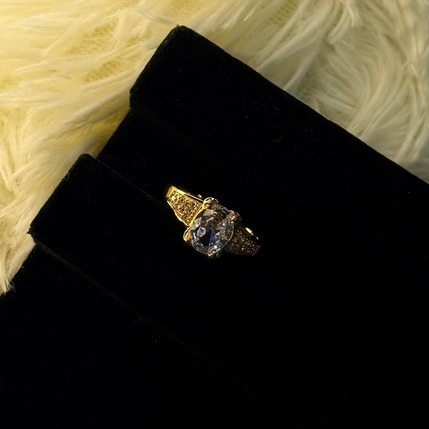 Golden Oval Shaped Ring