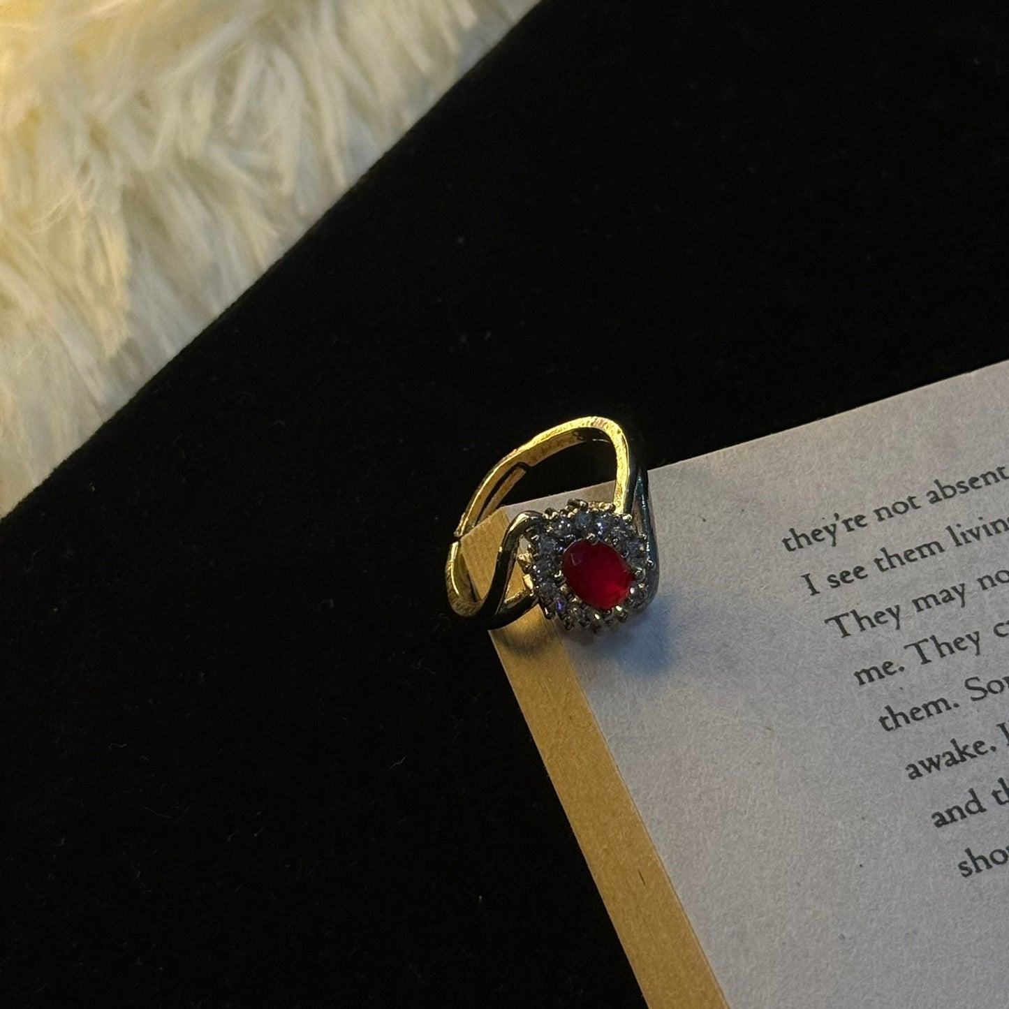 Red Oval Cut Ring