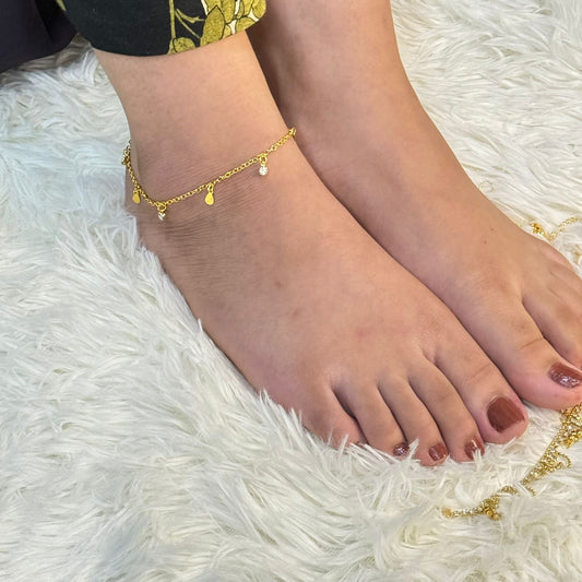 Minimalist Golden Chain Anklet Single
