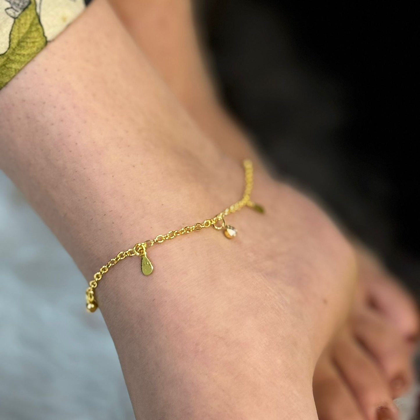 Minimalist Golden Chain Anklet Single