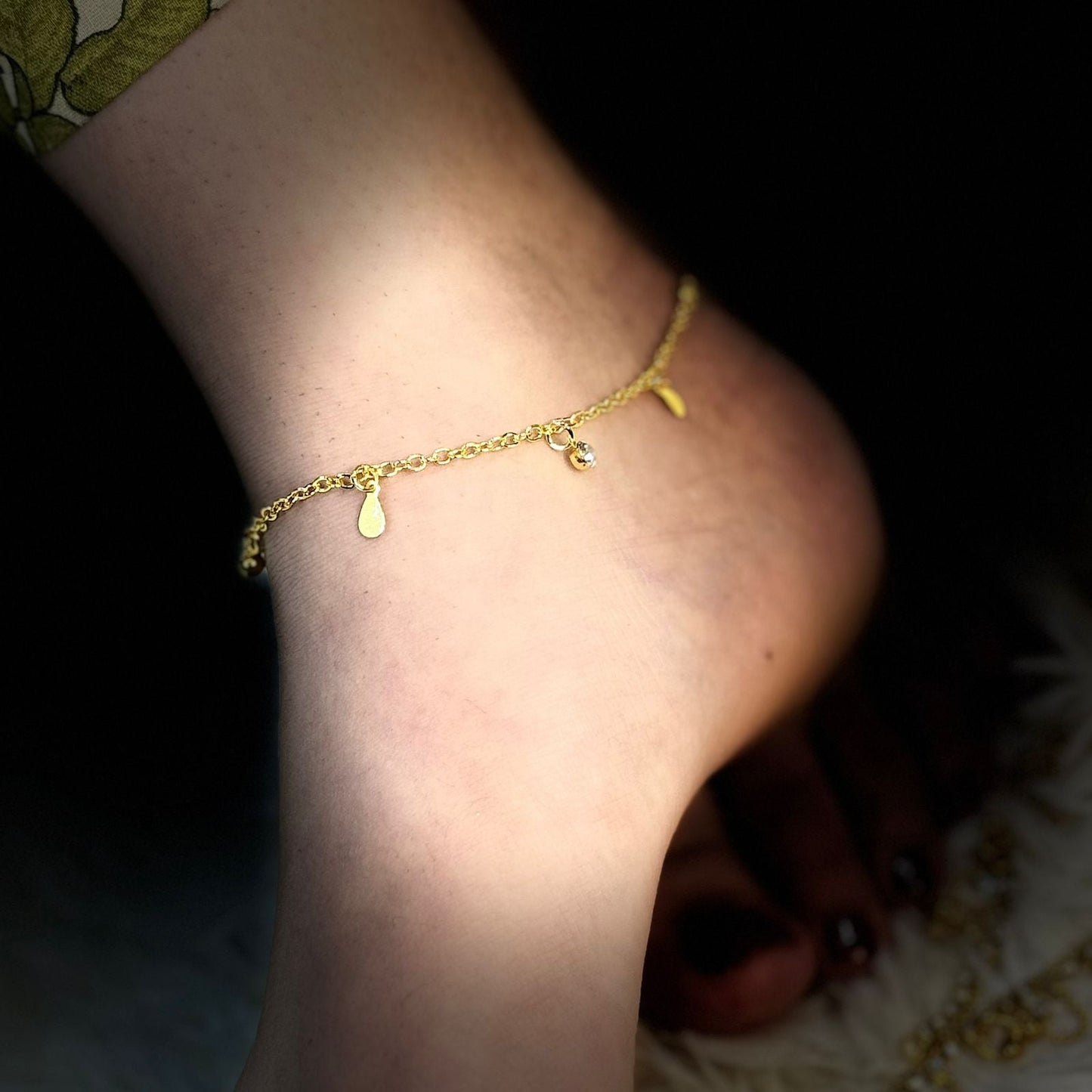 Minimalist Golden Chain Anklet Single