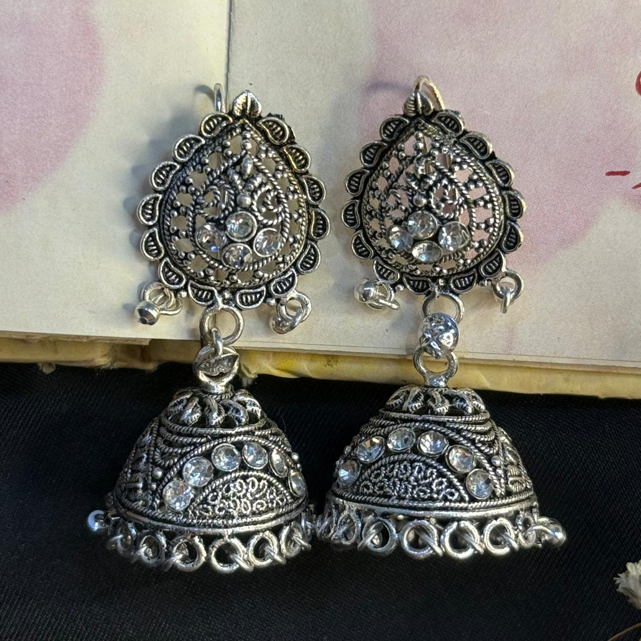 Silver Oxidized Jhumka