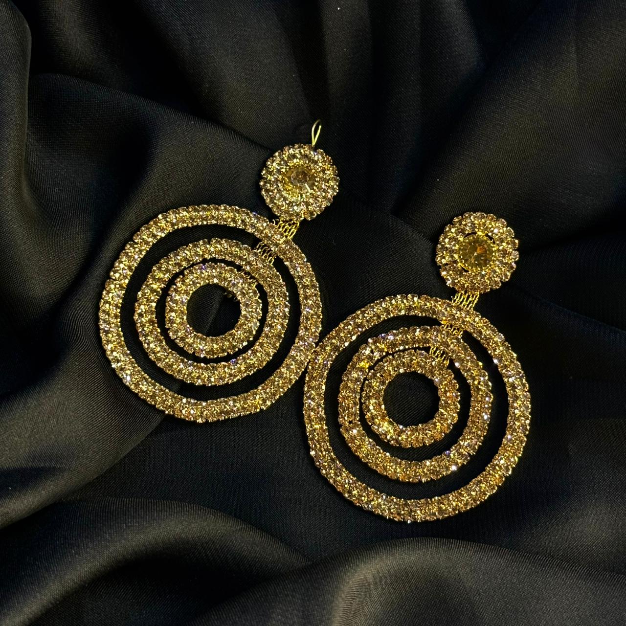 Crystal Dangle Hoop Earring