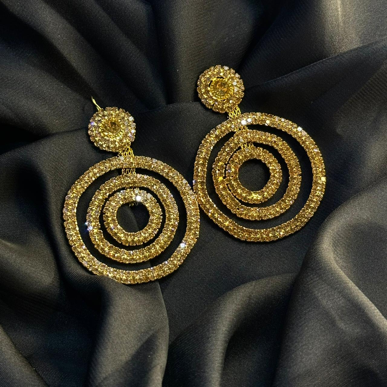 Crystal Dangle Hoop Earring