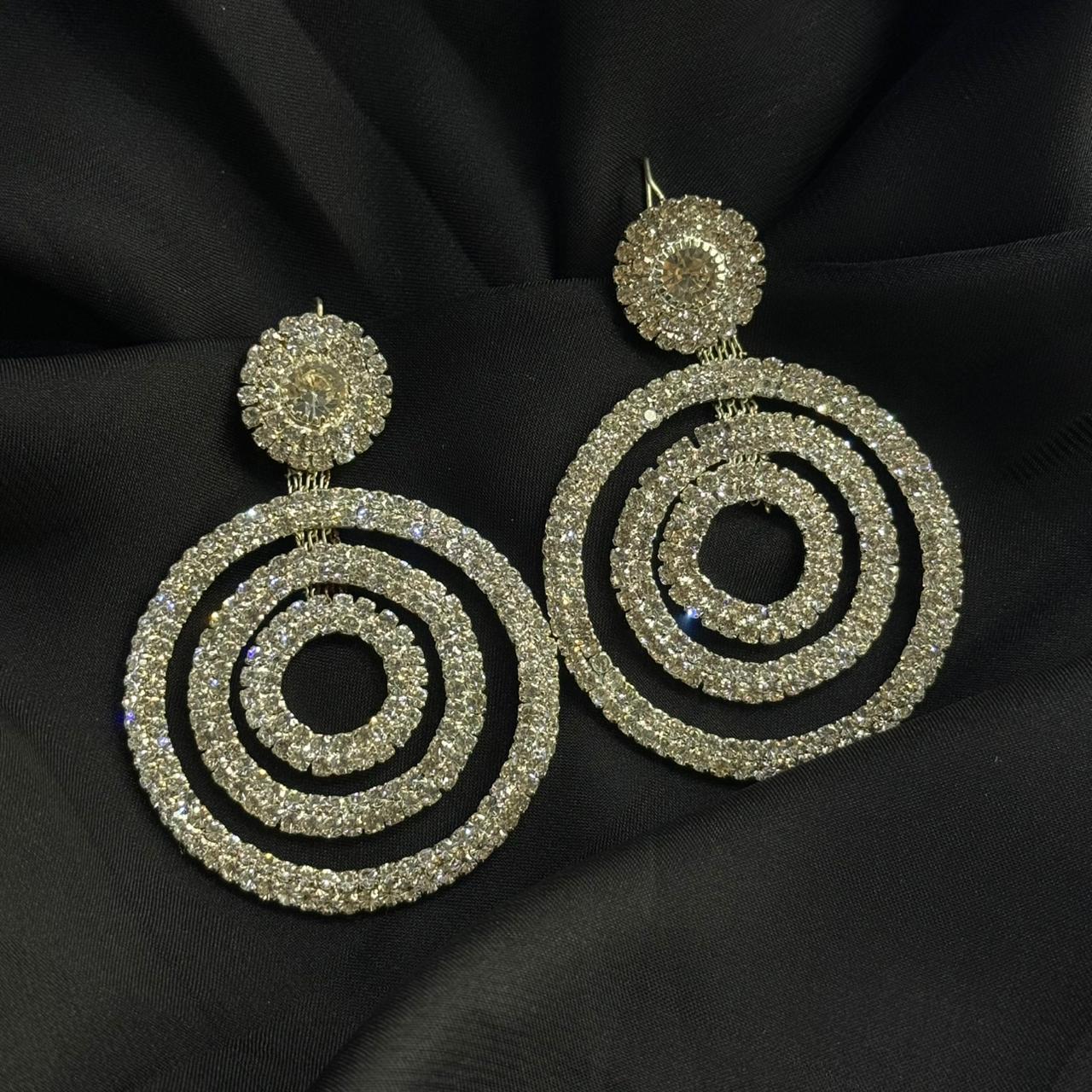 Crystal Dangle Hoop Earring