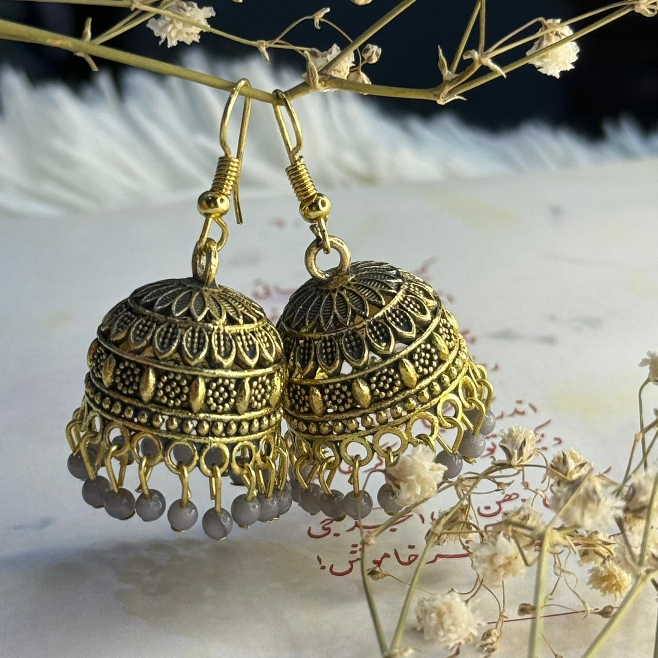 Golden Oxidized Jhumka