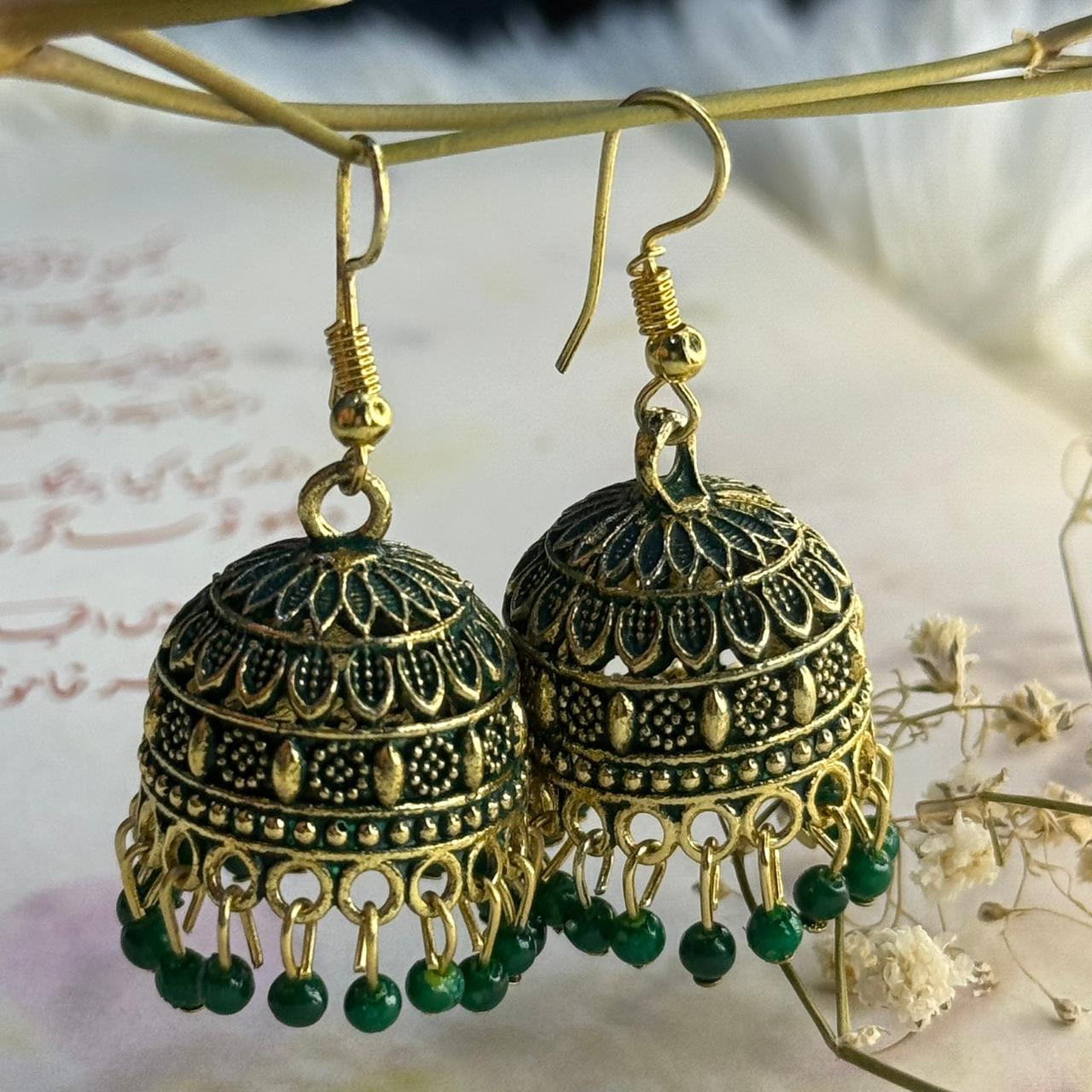 Golden Oxidized Jhumka