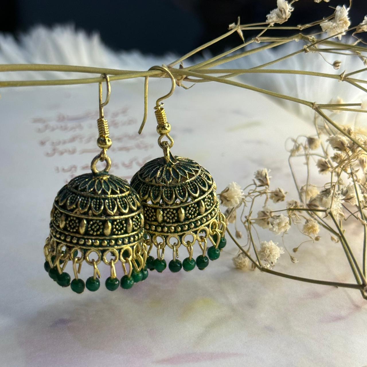 Golden Oxidized Jhumka