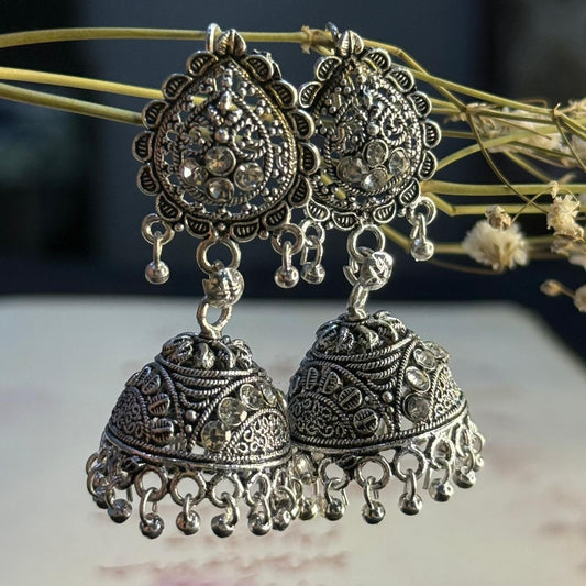 Silver Oxidized Jhumka