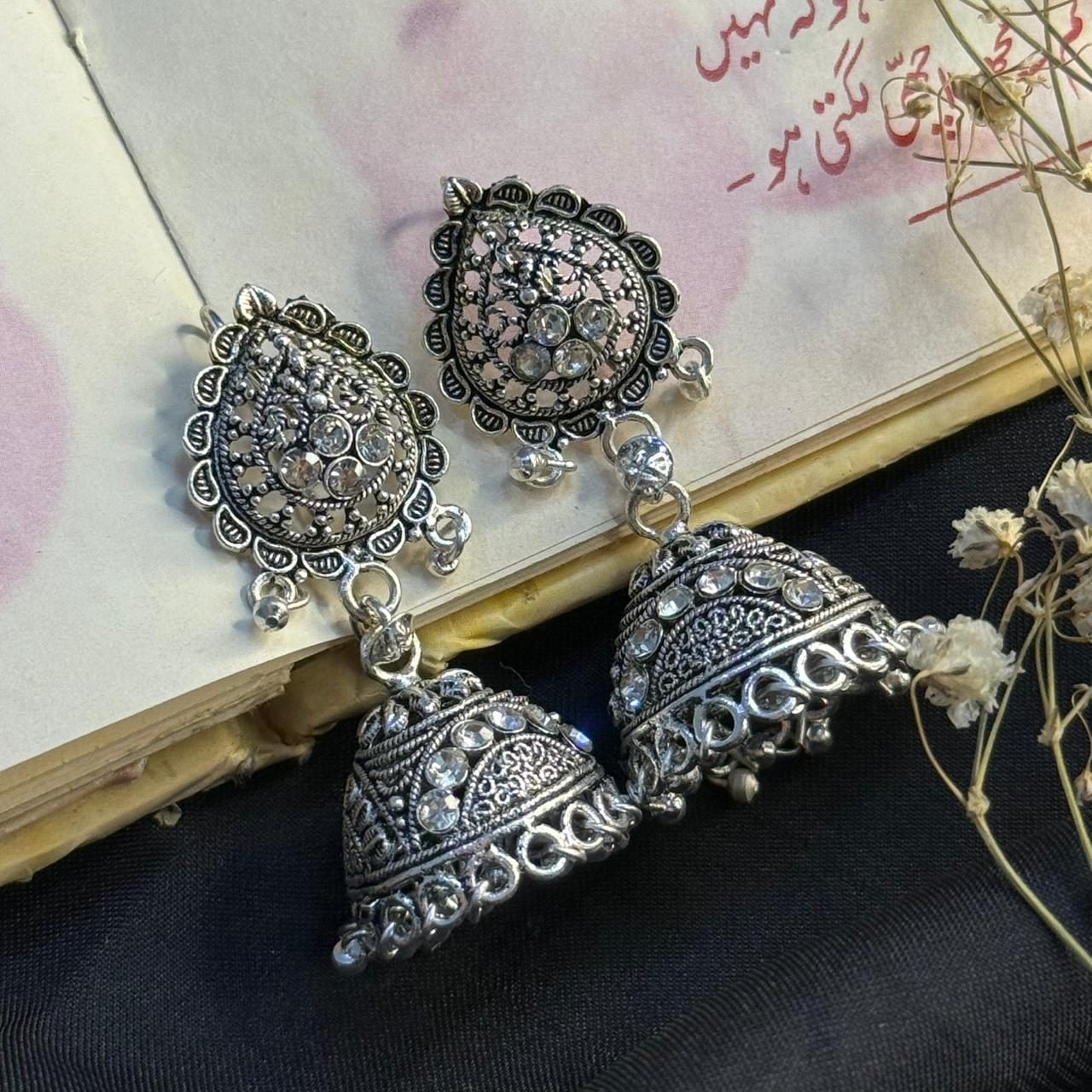 Silver Oxidized Jhumka