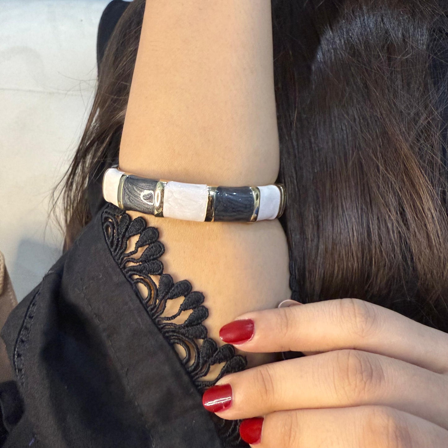 Marble Stone Stripped Bangle