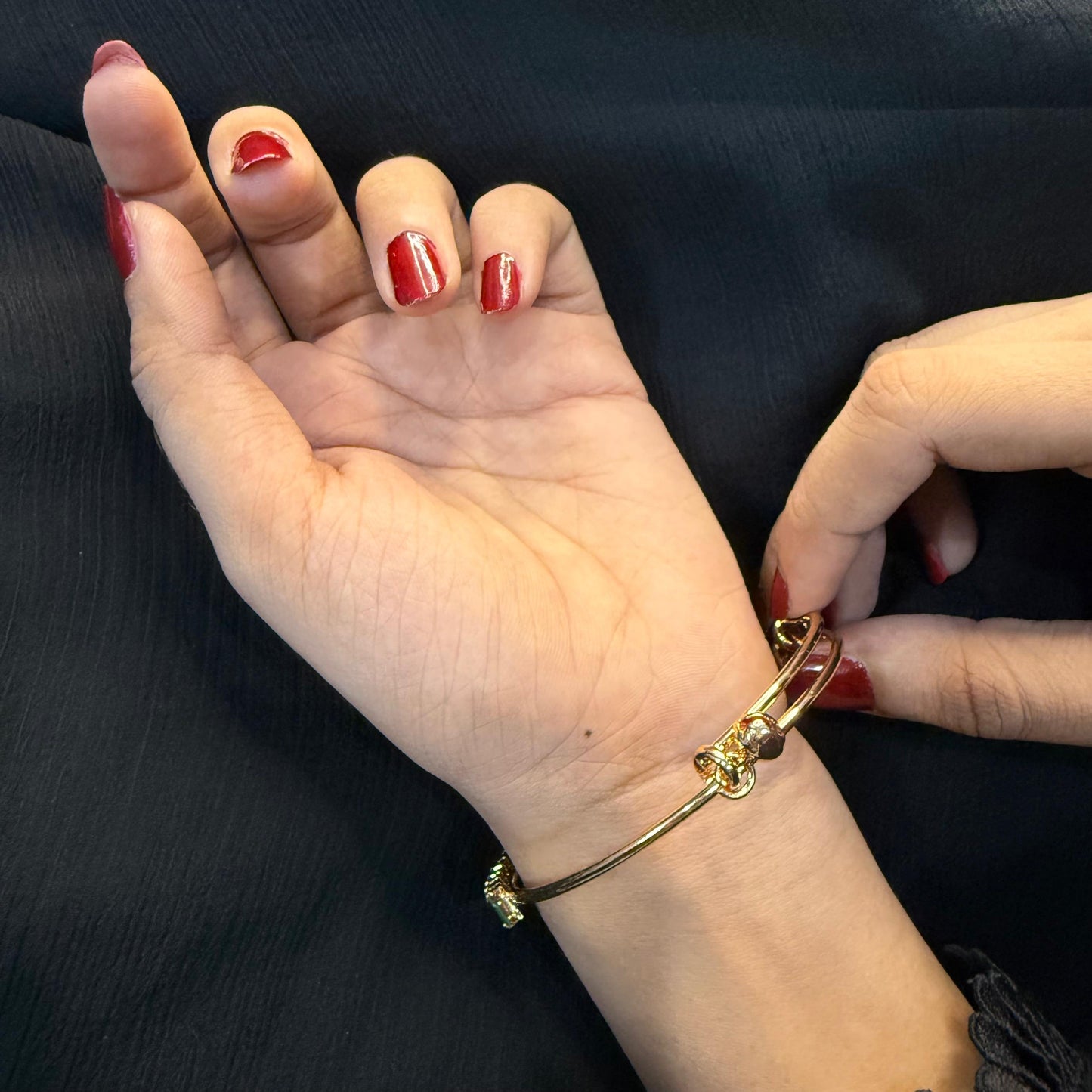 Heart & Ball Gold Bangles