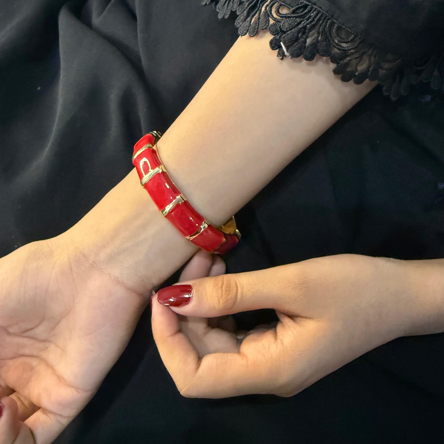 Marble Stone Stripped Bangle