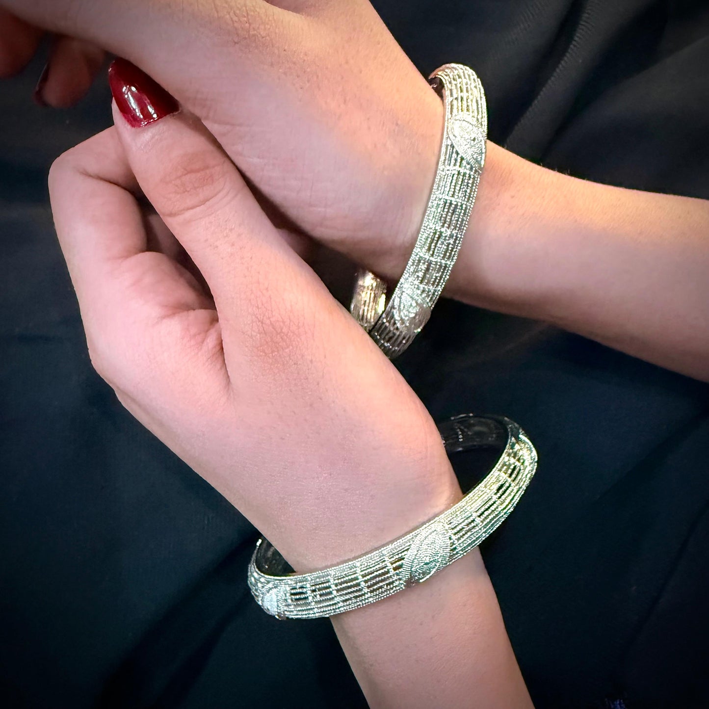 Silver Rajasthani Bangle Set