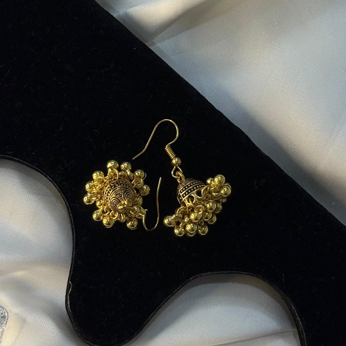 Golden Cluster Drop Jhumka