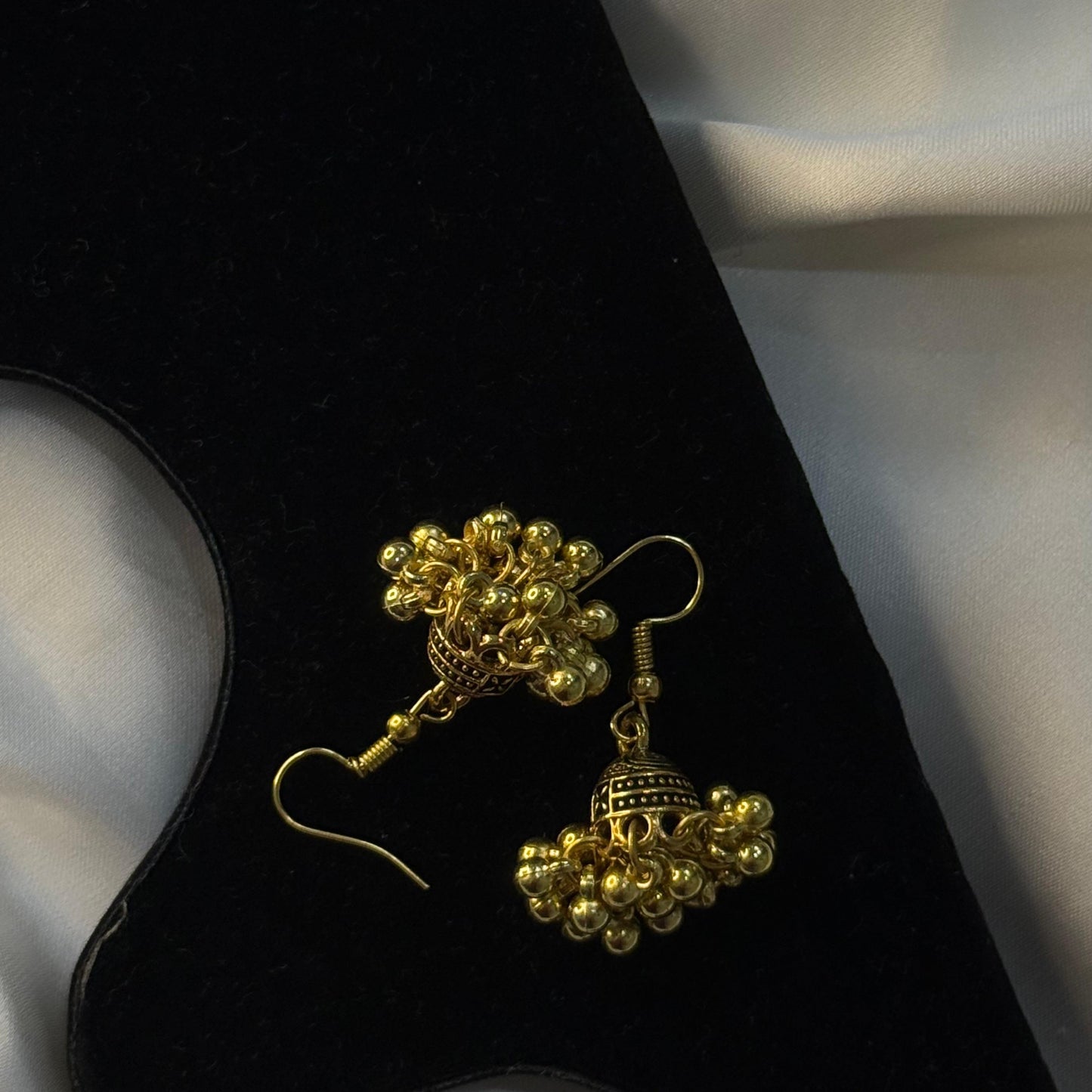 Golden Cluster Drop Jhumka