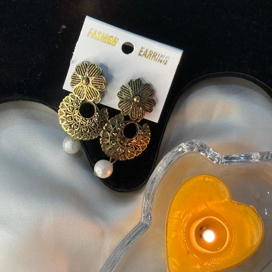 Golden Bloom Chandbali Earrings