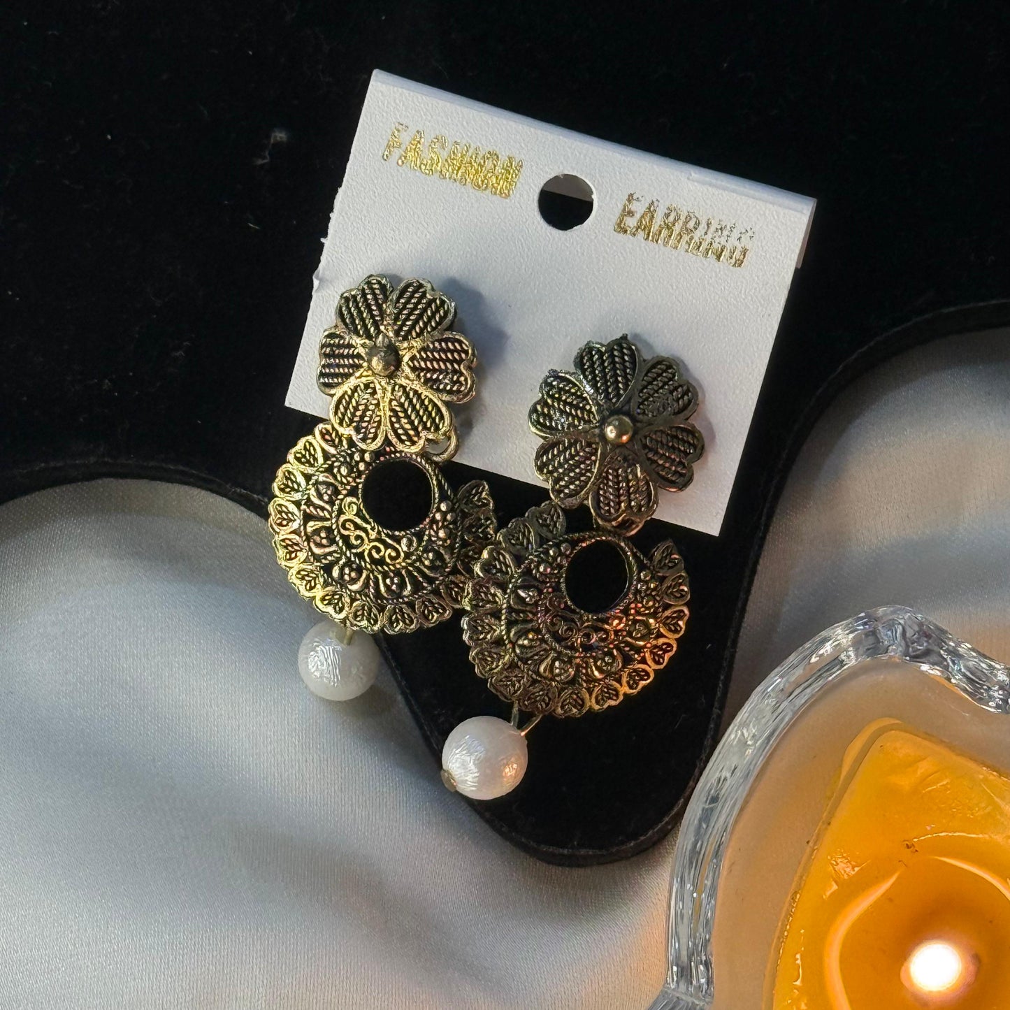 Golden Bloom Chandbali Earrings