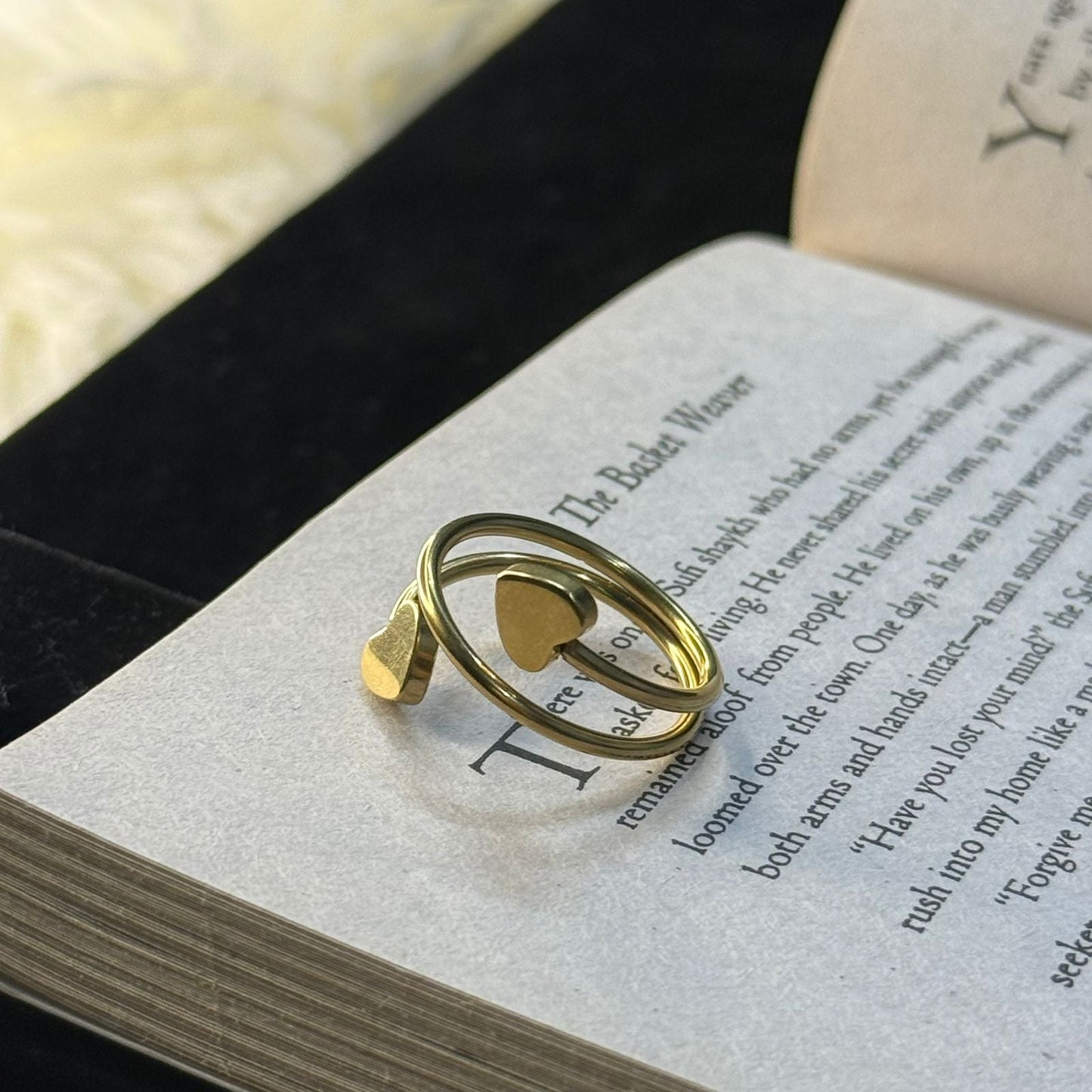 Golden Double Heart Ring